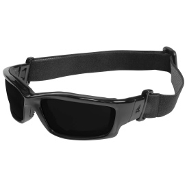 Edge SK116-SP Kazbek Safety Glasses/Goggles - Black Frame & Strap - Smoke Vapor Shield Lens