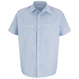 Red Kap SL20 Men\'s Industrial Stripe Mock Oxford Work Shirt - Short Sleeve