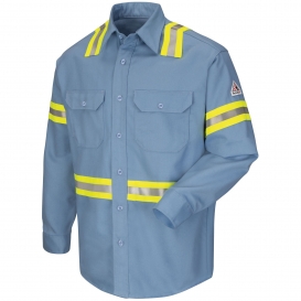 Bulwark FR SLDT Enhanced Visibility Uniform Shirt - EXCEL FR ComforTouch - 7 oz. - Light Blue