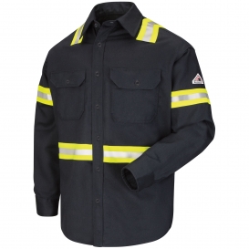 Bulwark FR SLDT Enhanced Visibility Uniform Shirt - EXCEL FR ComforTouch - 7 oz. - Navy