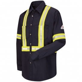 Bulwark FR SLUCNV Dress Uniform Shirt with CSA reflective trim - EXCEL FR ComforTouch - 7 oz.