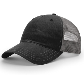 Richardson 111 Garment-Washed Trucker Cap - Black/Charcoal