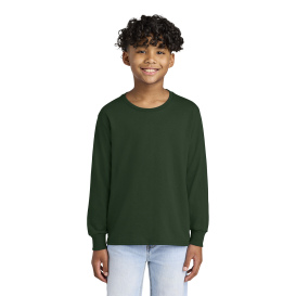 Jerzees 29BL Youth Dri-Power Active 50/50 Cotton/Poly Long Sleeve T-Shirt - Forest green