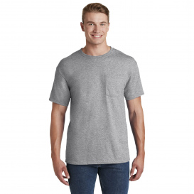 Jerzees 29MP Dri-Active 50/50 Cotton/Poly Pocket T-Shirt - Athletic Heather