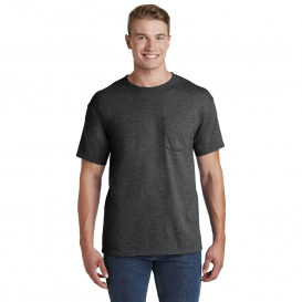 Jerzees 29MP Dri-Power 50/50 Cotton/Poly Pocket T-Shirt - Black Heather