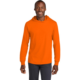 Jerzees 363LH Classics Unisex Cotton Long Sleeve Hooded T-Shirt - Safety Orange