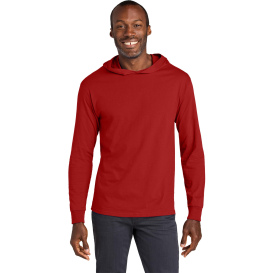 Jerzees 363LH Classics Unisex Cotton Long Sleeve Hooded T-Shirt - True Red