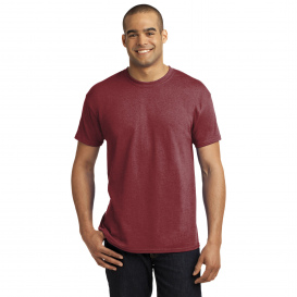 Hanes 5170 EcoSmart 50/50 Cotton/Polyester T-Shirt - Heather Red