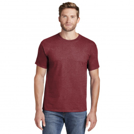 Hanes 5180 Beefy-T 100% Cotton T-Shirt - Heather Red