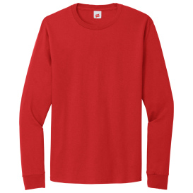 Hanes 5286 Essential-T 100% Cotton Long Sleeve T-Shirt - Athletic Red