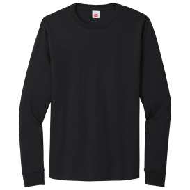 Hanes 5286 Essential-T 100% Cotton Long Sleeve T-Shirt - Black