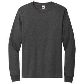 Hanes 5286 Essential-T 100% Cotton Long Sleeve T-Shirt - Charcoal Heather