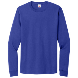 Hanes 5286 Essential-T 100% Cotton Long Sleeve T-Shirt - Deep Royal