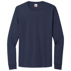 Hanes 5286 Essential-T 100% Cotton Long Sleeve T-Shirt - Navy