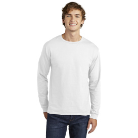 Hanes 5286 Essential-T 100% Cotton Long Sleeve T-Shirt - White