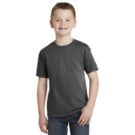 Hanes 5370 Youth EcoSmart 50/50 Cotton/Polyester T-Shirt - Charcoal Heather