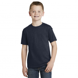 Hanes 5370 Youth EcoSmart 50/50 Cotton/Polyester T-Shirt - Heather Navy