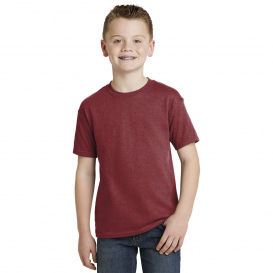 Hanes 5370 Youth EcoSmart 50/50 Cotton/Polyester T-Shirt - Heather Red