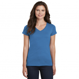 Gildan 5V00L Ladies Heavy Cotton V-Neck T-Shirt - Sapphire