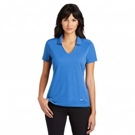 Nike 637165 Ladies Dri-FIT Vertical Mesh Polo - Brisk Blue