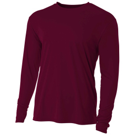 A4 A4N3165 Cooling Performance Long Sleeve Tee - Maroon