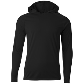A4 A4N3409 Cooling Performance Long Sleeve Hooded Tee - Black