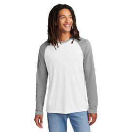 Allmade AL6009 Unisex Tri-Blend Long Sleeve Colorblock Raglan - Aluminum Grey/Bright White