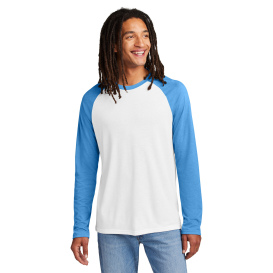 Allmade AL6009 Unisex Tri-Blend Long Sleeve Colorblock Raglan - Azure Blue/Bright White