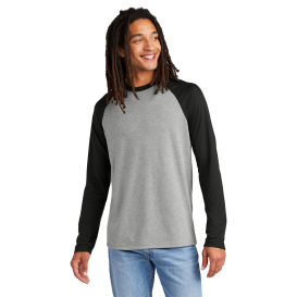 Allmade AL6009 Unisex Tri-Blend Long Sleeve Colorblock Raglan - Deep Black/Aluminum Grey