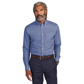 Brooks Brothers BB18000 Wrinkle-Free Stretch Pinpoint Shirt - Cobalt Blue