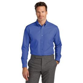 Brooks Brothers BB18002 Wrinkle-Free Stretch Nailhead Shirt - Cobalt Blue