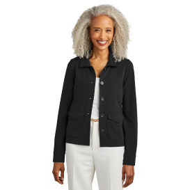 Brooks Brothers BB18205 Women\'s Mid-Layer Stretch Button Jacket - Black Heather