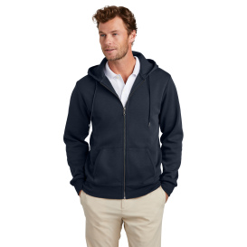 Brooks Brothers BB18208 Double Knit Full-Zip Hoodie - Night Navy