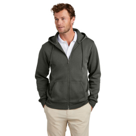 Brooks Brothers BB18208 Double Knit Full-Zip Hoodie - Windsor Grey