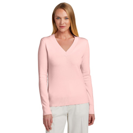 Brooks Brothers BB18401 Women\'s Cotton Stretch V-Neck Sweater - Pearl Pink