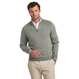 Brooks Brothers BB18402 Cotton Stretch 1/4-Zip Sweater - Light Shadow ...