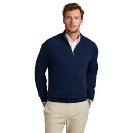 Brooks Brothers BB18402 Cotton Stretch 1/4-Zip Sweater - Navy Blazer