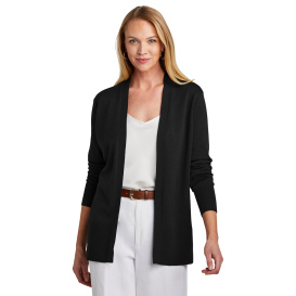 Brooks Brothers BB18403 Women\'s Cotton Stretch Long Cardigan Sweater - Deep Black