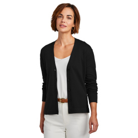 Brooks Brothers BB18405 Women\'s Cotton Stretch Cardigan Sweater - Deep Black