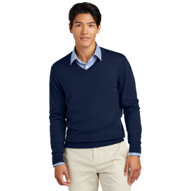 Brooks Brothers BB18410 Washable Merino V-Neck Sweater - Navy Blazer