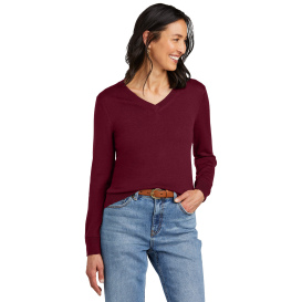 Brooks Brothers BB18411 Women\'s Washable Merino V-Neck Sweater - Vintage Port