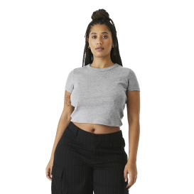 Bella + Canvas BC1010 Women\'s Micro Rib Baby Tee - Athletic Heather