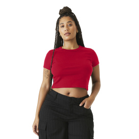 Bella + Canvas BC1010 Women\'s Micro Rib Baby Tee - Solid Red Blend