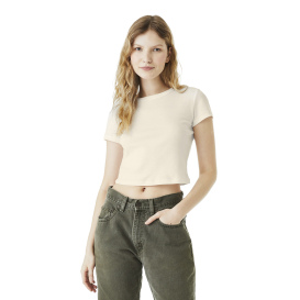 Bella + Canvas BC1010 Women\'s Micro Rib Baby Tee - Solid White Heather