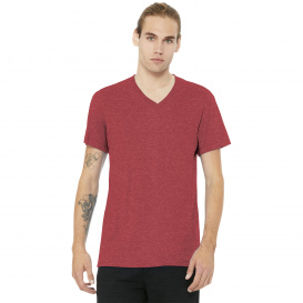 Bella + Canvas BC3005CVC Unisex Heather CVC V-Neck Tee - Heather Red