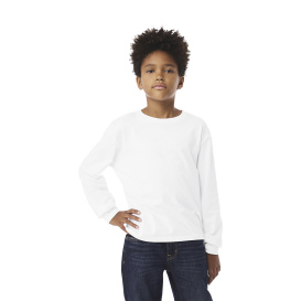 Bella + Canvas BC3511Y Youth 6-Ounce Heavyweight Long Sleeve Tee - White