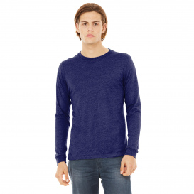 Bella + Canvas BC3513 Unisex Triblend Long Sleeve Tee - Navy Triblend