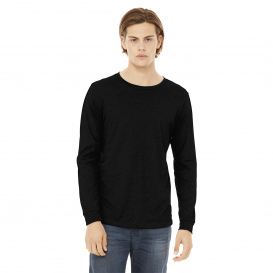 Bella + Canvas BC3513 Unisex Triblend Long Sleeve Tee - Solid Black Triblend