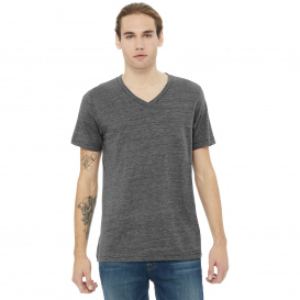 Bella + Canvas BC3655 Unisex Textured Jersey V-Neck Tee - Asphalt Slub