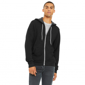 Bella + Canvas BC3739 Unisex Sponge Fleece Full-Zip Hoodie - Black Heather